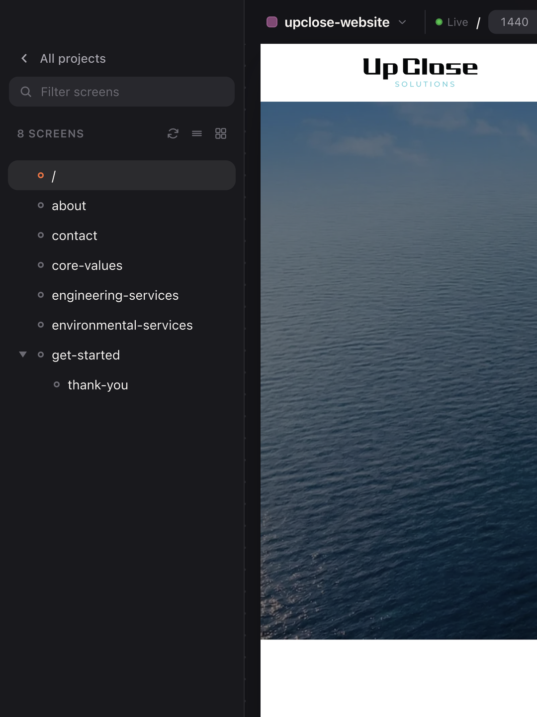 Eight screens discovered from a Laravel route table
